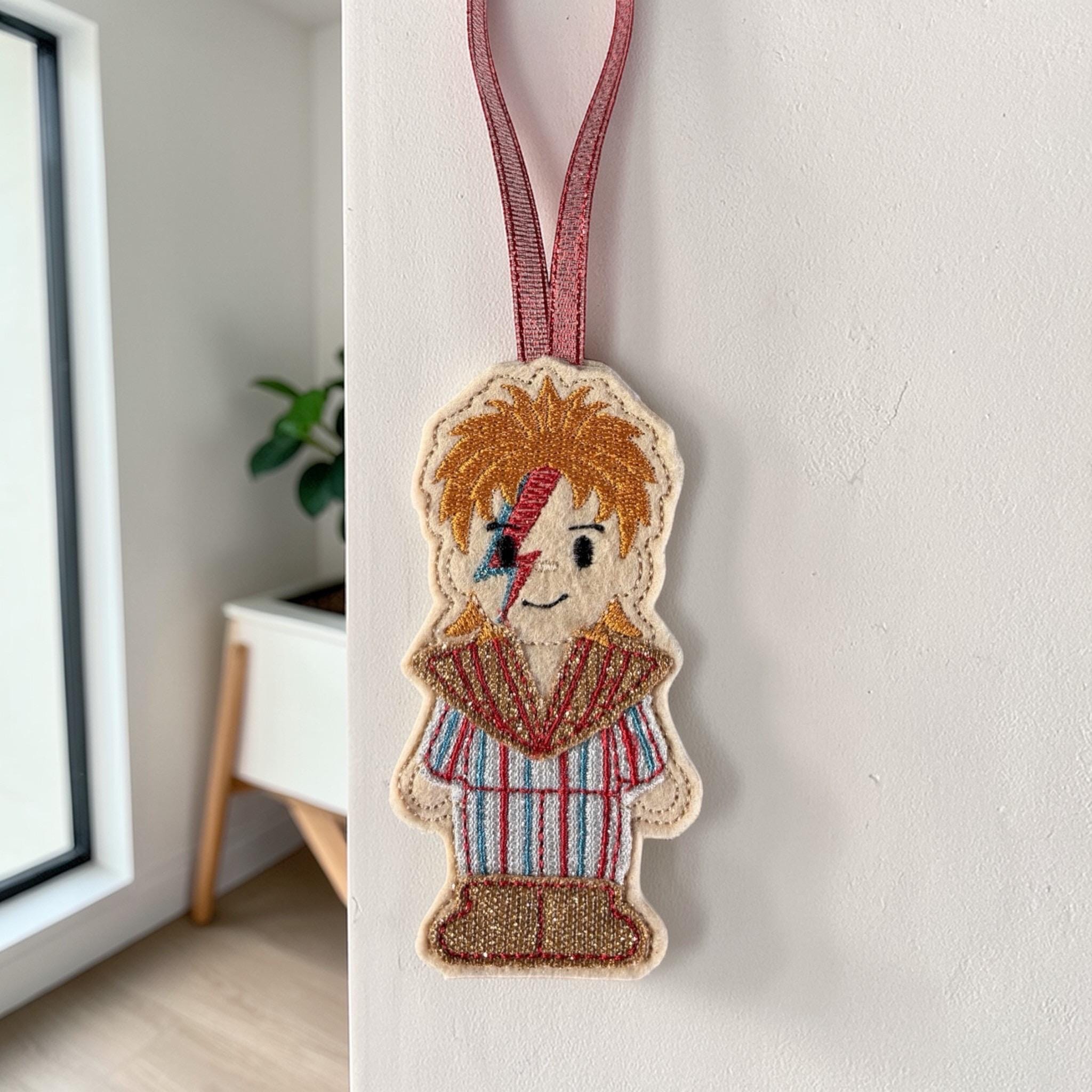 Bowie Glitter Felt Decoration